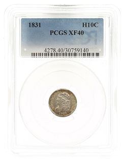 1831 US SILVER CAPPED BUST 10C DIME PCGS XF40