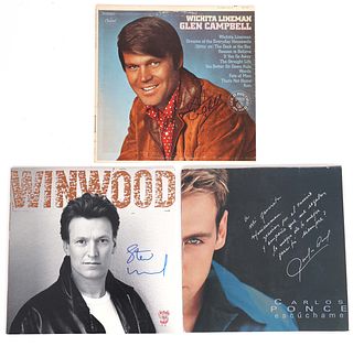 AUTOGRAPHED VINYL ALBUMS - CAMPBELL, PONCE, WINWOOD