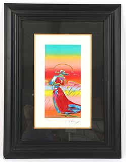 PETER MAX SIGNED SERIGRAPH WALKING IN REEDS #181/350