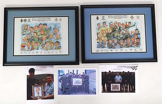 ROYAL ARMOURED CORPS 2006 & 2007 CARICATURE PRINTS 