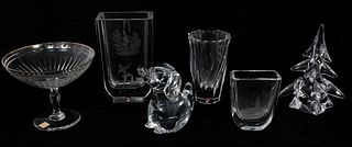 OREFORS MARQUIS WATERFORD & MORE CRYSTAL VASES, STATUES