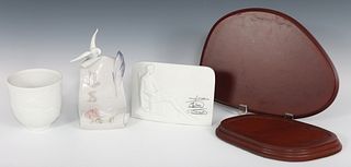 LLADRO COLLECTOR SOCIETY PLAQUES, CUP, & BASES  