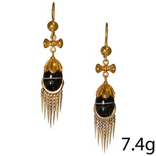 VICTORIAN GOLD AND ONYX EARRINGS