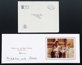1987 PRINCESS DIANA & PRINCE CHARLES SIGNED XMAS CARD