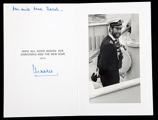 1976 KING CHARLES III SIGNED CHRISTMAS CARD