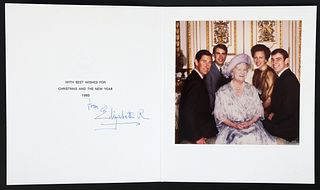 1985 ELIZABETH QUEEN MOTHER SIGNED CHRISTMAS CARD