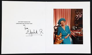 1993 ELIZABETH QUEEN MOTHER SIGNED CHRISTMAS CARD