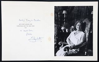 1972 ELIZABETH QUEEN MOTHER SIGNED CHRISTMAS CARD