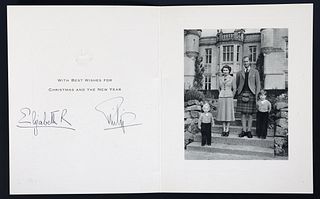 1952 QUEEN ELIZABETH II & PRINCE PHILIP CHRISTMAS CARD