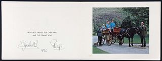 1966 QUEEN ELIZABETH II & PRINCE PHILIP CHRISTMAS CARD
