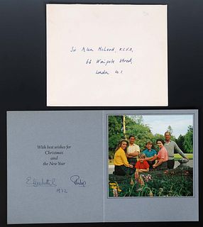 1972 QUEEN ELIZABETH II & PRINCE PHILIP CHRISTMAS CARD