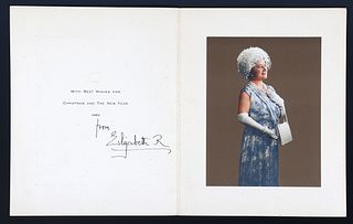 1965 ELIZABETH QUEEN MOTHER SIGNED CHRISTMAS CARD
