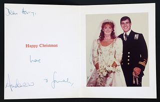 PRINCE ANDREW & SARAH SIGNED CHRISTMAS CARD