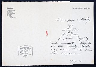 QUEEN CONSORT MARY OF TECK SIGNED CHRISTMAS CARD 