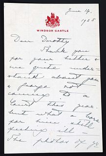 1925 QUEEN CONSORT MARY OF TECK ALS LETTER