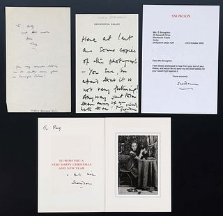 ANTONY ARMSTRONG JONES EARL OF SNOWDON SIGNED LETTERS