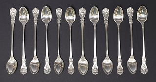 (12) REED & BARTON 'FRANCIS I' STERLING SILVER ICED TEA SPOONS