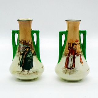 Pair of Royal Doulton Dickens Seriesware Mini Vases