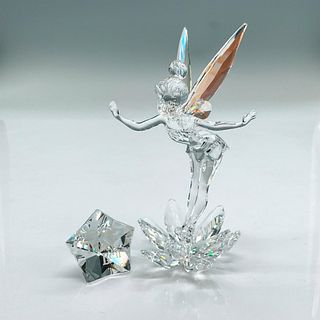 Swarovski Silver Crystal Figurine, Tinkerbell On Lotus