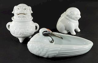 3 Japanese Porcelain Figural Animal Articles
