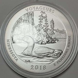 2018-P ATB Minnesota "Voyageurs" 5 ozt .999 Silver 