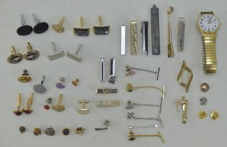 ASSORTMENT OF TIE TACKS, TIE BARS AND MORE