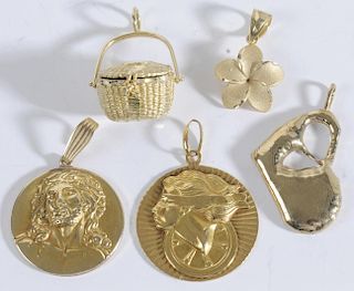Five Gold Pendants