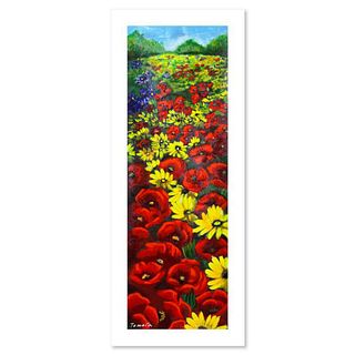 Tamara Spolianski, "Flower Landscape II" Hand Signed, Numbered Limited Edition Serigraph with Letter of Authenticity.
