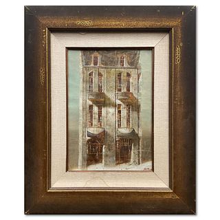 E. Yashin, "House at the Road" Framed Original Oil Painting on Canvas, Hand Signed with Letter of Authenticity.