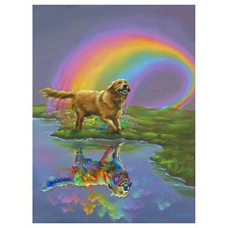 Jim Warren, "Gold at the End of the Rainbow" Hand Signed, Artist Embellished AP Limited Edition Giclee on Canvas with Letter of Authenticity