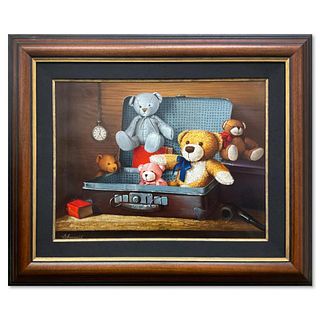 Dmitri Annenkov, "Traveling Companions" Framed Original Oil Painting on Canvas, Hand Signed with Letter of Authenticity.
