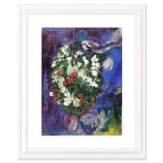 Marc Chagall (1887-1985), "Bouquet with Flying Lover" Framed Offset Lithograph with Letter of Authenticity.