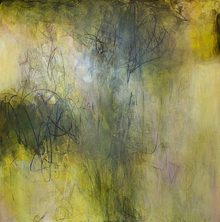 American Modern Abstract Expressionist Mixed Media on Board, Widly Woods 1, Elliot Twelvetrees