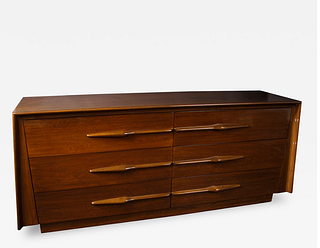 ISwedish Modern Walnut 6 drawer Dresser, Sir Edmund Spence