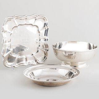Group of Three American Silver Serving Wares