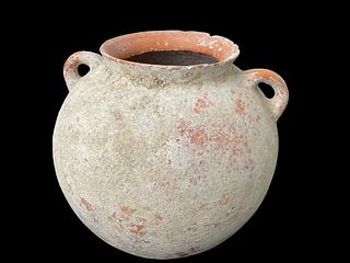 Ancient Holy Land Terracotta 2-Handled Vessel 8 1/2 inches height