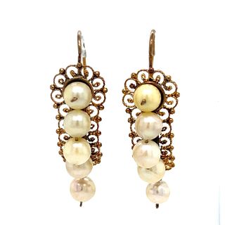 Victorian 14k Oaxca Pearl Earrings