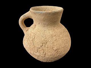Ancient Holy Land Terracotta Handled Jug 5 inch height