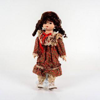 2pc Vintage Porcelain Christmas Doll with Base
