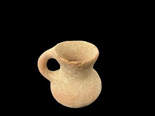 Small Ancient Holy Land Terracotta Handled Jug