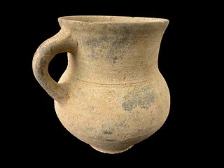 Ancient Holy Land Terracotta Handled Vessel