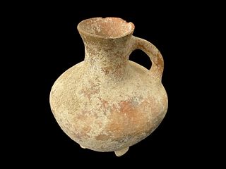 Ancient Holy Land Terracotta Unglazed Footed Jug