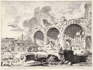 Piranesi Etching Golden House of Nero from Views of Rome