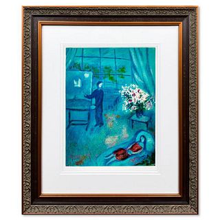 Marc Chagall (1887-1985), "L'artiste Et Son Modele" Framed Limited Edition Lithograph with Certificate of Authenticity.