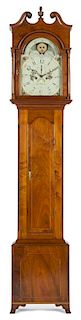 Woodstown, New Jersey Federal walnut tall case clock, early 19th c., with an eight-day movement, s