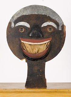 Painted pine and pressboard Black Americana carnival target, early/mid 20th c., 33 3/4'' h.