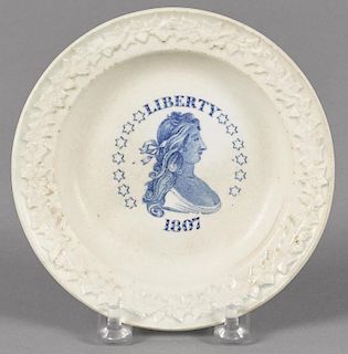 Staffordshire Liberty 1807 plate, 5 3/8'' dia.