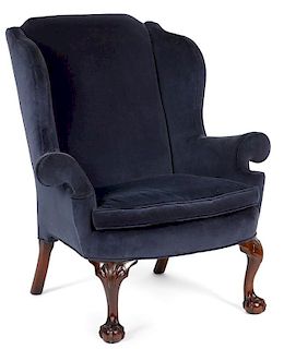 Kindel Winterthur Reproduction mahogany easy chair.