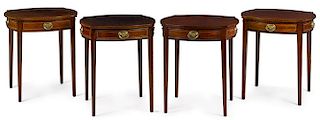 Set of four Kindel Winterthur Reproduction mahogany end tables, 24 3/4'' h., 21 3/4'' w.