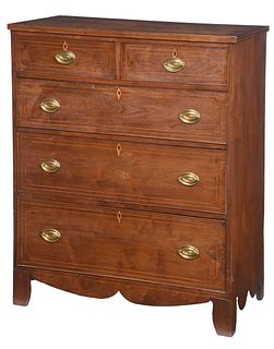 Southern Inlaid Walnut Chest of Drawers